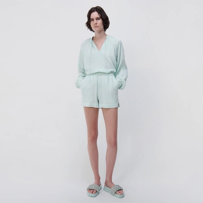 Simkhai Chantelle Gauze Coverup Short In Seafoam