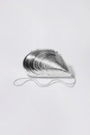 Simkhai Bridget Metal Shell Clutch In Silver