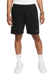 Nike Solo Swoosh Cotton Blend Shorts In Black