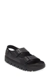 Birkenstock Strappy Sandals With Buckle And Chunky Sole In Black
