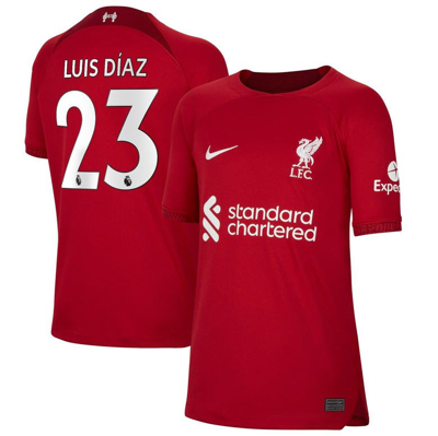 Nike Kids' Youth  Luis Diaz Red Liverpool 2022/23 Home Breathe Stadium Replica Player Jersey