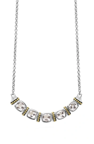 Lagos Caviar Color White Topaz Pendant Necklace In Gold