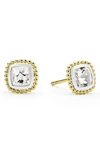 Lagos Caviar Color White Topaz Stud Earrings In Gold