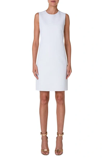 Akris Silk Crepe Shift Dress In White