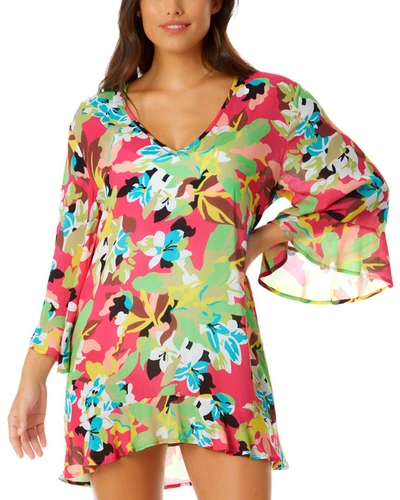 Anne Cole Flounce V Neck Tunic In Nocolor
