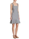 AKRIS PUNTO Striped Denim Dress