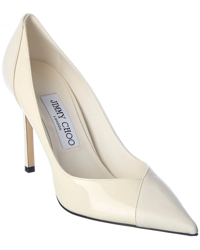 Jimmy Choo Cass 95 Patent Pump In White