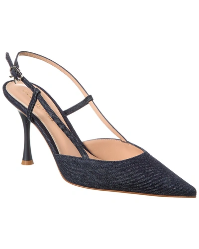 Gianvito Rossi Ascent 85 Slingback Leather Pumps In Blue