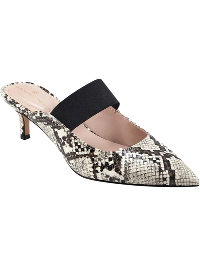 Bandolino Myna 3 Womens Faux Leather Slip On Kitten Heels In Natural Snake