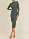 Sage The Label Feel A Way Midi Dress In Hunter Green