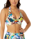 ANNE COLE MARILYN BANDED HALTER TOP