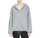 THEORY OUTERWEAR OVERSIZED ZIP UP DRAWSTRING HOODIE JACKET IN GRAY