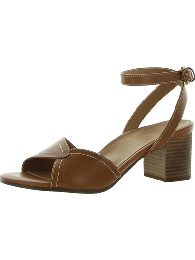 Vionic Isadora Womens Leather Open Toe Ankle Strap In Brown