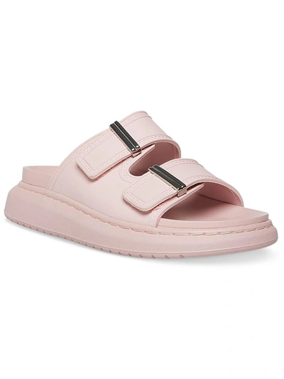 Madden Girl Kingsley Womens Strappy Slip On Slide Sandals In Pink