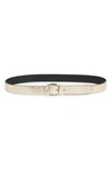 Linea Pelle Snake Embossed Reversible Belt In Gold/ Black