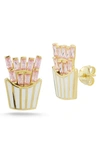 Sphera Milano 14k Over Silver Cz French Fries Studs In Gold
