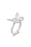 SPHERA MILANO SPHERA MILANO STERLING SILVER & CZ BUTTERFLY RING