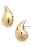 Bottega Veneta Sterling Silver Teardrop Earrings In Argent/ Scuro