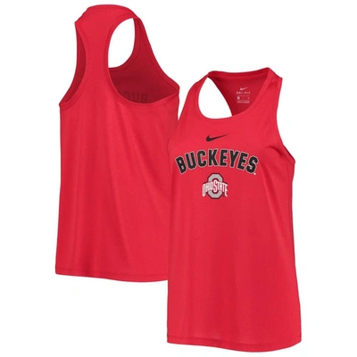 Nike Women's Scarlet Ohio State Buckeyes Arch And Logo Classic Performance Tank Top