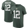 NIKE NIKE AARON RODGERS GREEN GREEN BAY PACKERS NAME & NUMBER T-SHIRT