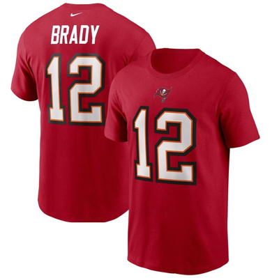 Nike Men's Tom Brady Red Tampa Bay Buccaneers Name Number T-shirt