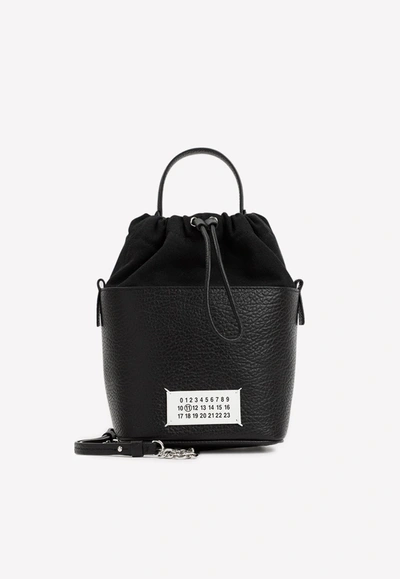 Maison Margiela 5ac Drawstring Bucket Bag In Calf Leather In Black