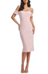 DRESS THE POPULATION BAILEY OFF THE SHOULDER BODY-CON DRESS