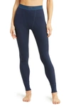 Skims Cotton Rib Thermal Leggings In Navy