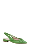 Kate Spade Veronica Perforated Leather Slingback Flats In Green
