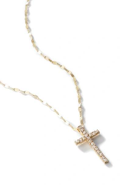 Lana 14k Yellow Gold Multi Fancies Round Larce Cross Pendant Necklace