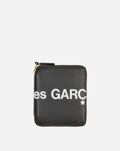 Comme Des Garçons Huge Logo Zip-around Wallet In Black