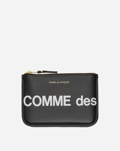 Comme Des Garçons Huge Logo Zip Pouch In Black