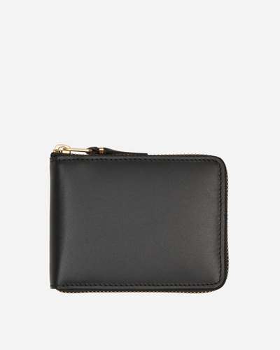 Comme Des Garçons Classic Print Zip-around Wallet Beige In Black