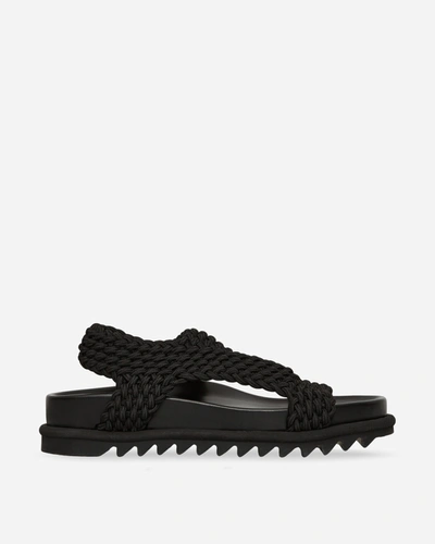 サンダル・ミュール DRIES VAN NOTEN * BLACK WOVEN SANDALS Black Woven Sandals by Dries Van Noten on Sale