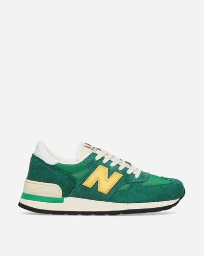 New Balance Made In Usa 990 Suede And Mesh Trainers In Green