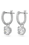 Swarovski Constella Huggie Hoop Earrings In Silver