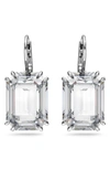 Swarovski Millenia Rhodium-plated Octagon-cut Crystal Earrings In Silver