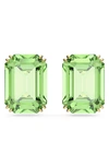 Swarovski Gold-tone Millenia Green Stone Stud Earrings
