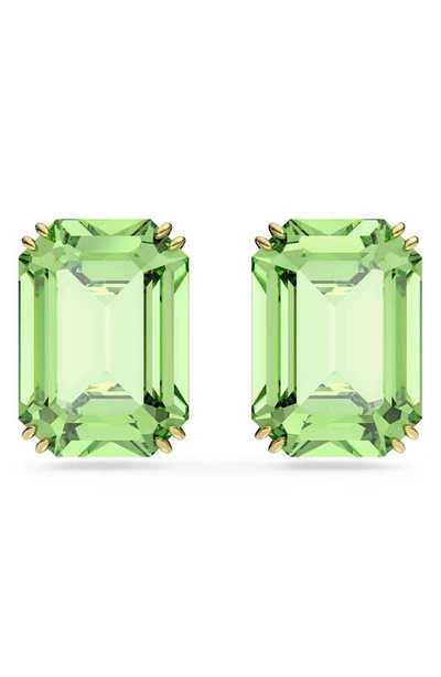 Swarovski Women's Millenia Goldtone-plated & Crystal Stud Earrings In Green