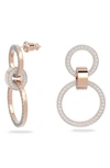 Swarovski Hollow Rose Goldplated Crystal Circular Drop Earrings In Rose Gold