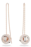 Swarovski Women's Hollow Rose Goldplated Chain & Crystal Thread-through Earrings In Rose Gold