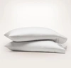 Boll & Branch Organic Signature Delicate Stripe Pillowcase Set In White/mineral