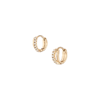Aurate New York Diamond Crossover Huggie Earrings In Yellow