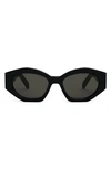 Celine Triomphe Logo Acetate Cat-eye Sunglasses In Black/gray Solid