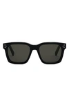 Celine Bold 3 Dots 54mm Geometric Sunglasses In Shiny Black / Smoke