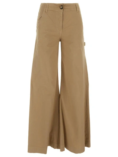 Semicouture Wide-leg Trousers In Brown