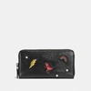 COACH accordion zip wallet in grain leather with souvenir embroidery,58485