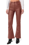 Edikted Luna Faux Leather Flare Leg Pants In Brown