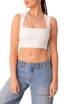 Edikted It Girl Square Neck Crop Tank In White