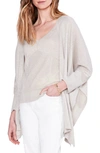 Nic + Zoe Open-front Shimmer Cover-up Cardigan In Sandshell